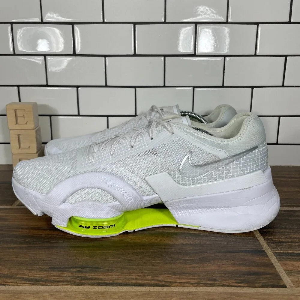 Nike Air Zoom SuperRep 3 Mens Size 11.5 Shoes White Volt HIIT Training Sneaker